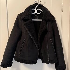 Banana Republic Black Teddy faux Shearling Jacket